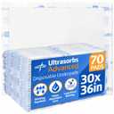 Medline Ultrasorbs Advanced Extra Strength Drypads, 30" x 36", 70 Count, Super Absorbent Disposable Pads, Incontinence Bed Pads, Chucks Bed Pads, Elderly, 350 lb Repositioning Capacity