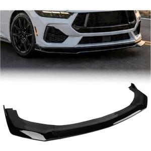 For 2024-2026 Ford Mustang GT/EcoBoost/Performance Package Front Lip | Gloss Black Front Bumper Splitter, Air Dam Spoiler Lower Chin Sporty Appearance