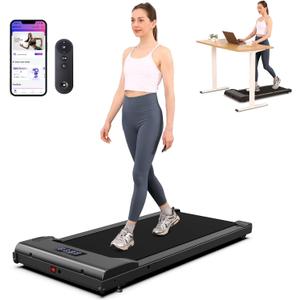Lichico Walking Pad Under Desk TreadmillPortable Small Treadmills for Home and OfficeSuper Quiet Brushless Motorized Walking Jogging Running Machine with Remote Control (Charcoal Black)
