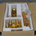 Q&S Modern Gold Crystal Chandelier Amber Crystal Pendant Light 6 Lights for Bedroom Dining Room Entryway Hallway Office Bathroom UL Listed