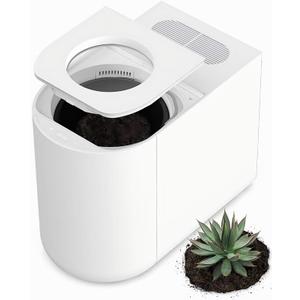 5L Electric Kitchen Composter for Countertop, Smart Indoor Compost Bin with Visible Window, Humidity Sensor, LED Display, Odor Control & Auto-Cleaning, Turns Food Waste into Dry Pre-Compost