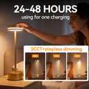 Cordless Rechargeable LED Table Lamps,3 Colors Adjustable Brightness,3600 mAh Battery Powered Table Light for Bar Restaurant Dining 2Pcs-Gold