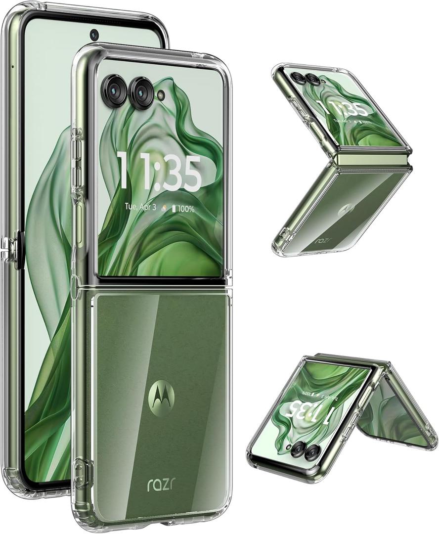 Case for Motorola Razr Plus 2024/2025 - Crystal Clear Hard Back + Soft TPU Bumper Shockproof Cover Phone Case for Moto Razr+ 2024/2025 - Transparent