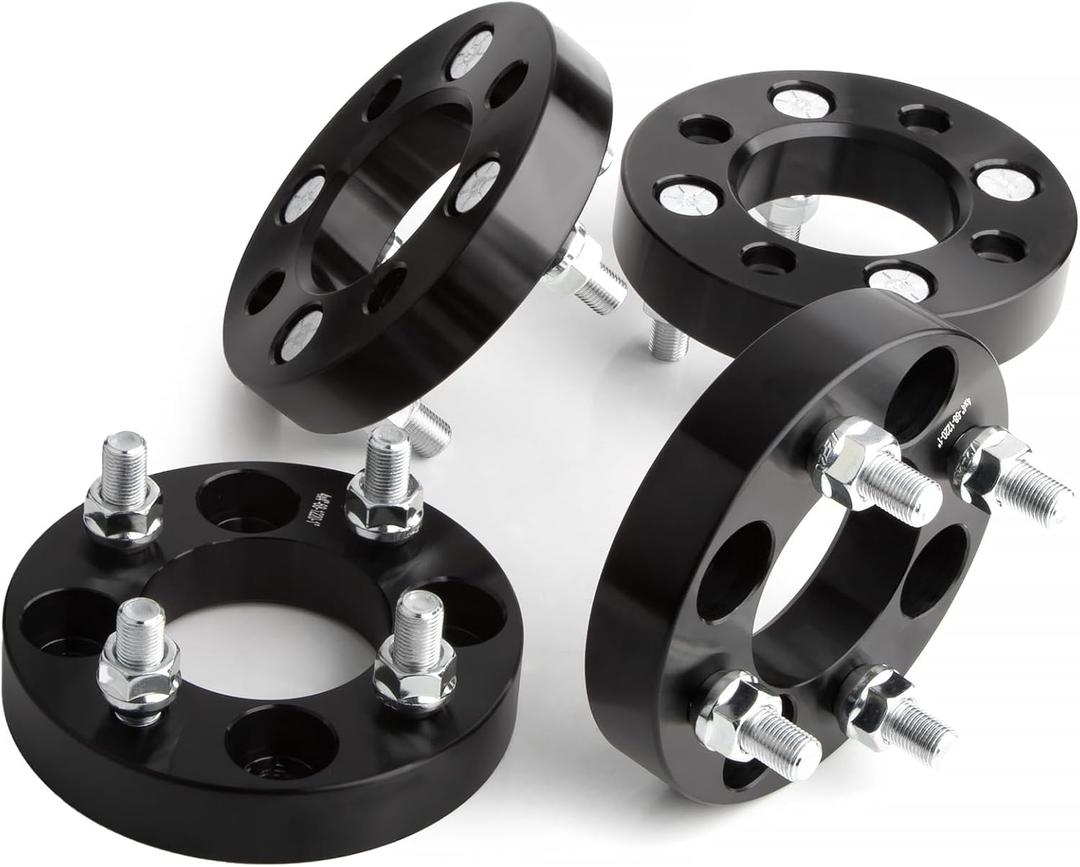 JiiinMiiin 4X4 1"(25mm) Golf Cart Wheel Spacers Adapters with Hub bore 68mm Fits for EZ GO EZGO Club Car, Thick 4x101.6mm 1/2" x20 Studs, Black 4PCS