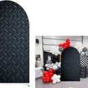 Arch Backdrop Covers,Racing Track Black Iron Plate 2.5X6ft Arched Stretchy Photography Wall Background for Parties Baby Shower,Birthday Party Supplies Photo Props Decor Banner (2.5ftX6ft (75cmX180cm))