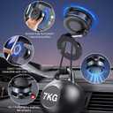 360 Rotatable Vacuum Magnetic Phone Holder, Foldable and Retractable Suction Cup Car Phone Mount for Car/Gym/Mirror/Smooth Surface, Compatible with iPhone Android and All Smartphones (Black)