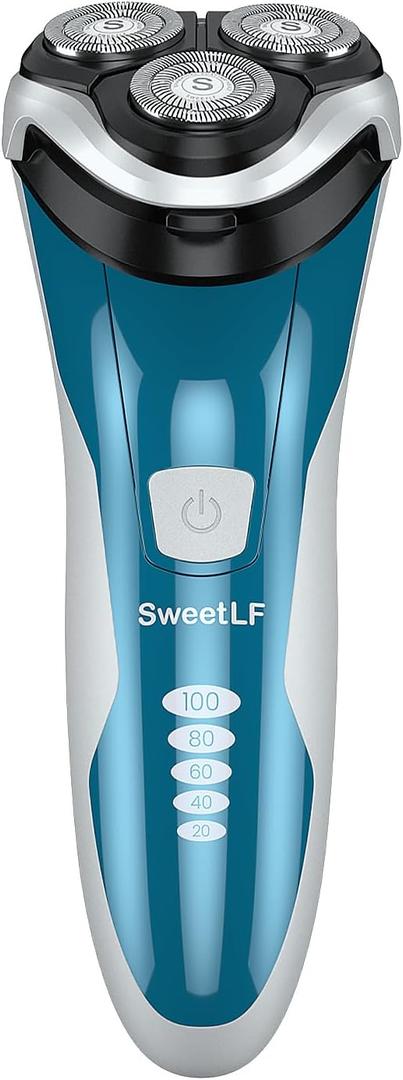 SweetLF Men's Electric Razor | Wireless Charging | Long Battery Life | 3-Blade Design | Wet & Dry Shaving