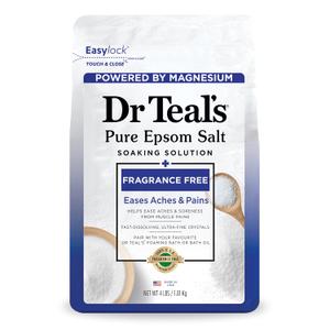 Dr Teal's Epsom Salt Magnesium Soak, Fragrance Free, 4 lbs (64 Ounce (Pack of 1))