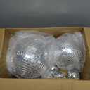 Large Mirror Disco Ball Bright Hanging Disco Ball: 6 Pcs Silver Reflective Mirror Ball - Disco Party 70s Ballroom Dance Music Festivals Decoration (10'', 8'', 3.2'')