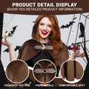 Medieval Cloak with Hood Renaissance Hooded Cape Unisex Renaissance Medieval Hooded Cloak for Halloween Party (Brown)