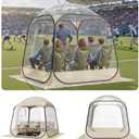 VEVOR Pop Up Sports Tent, 72" x72x76.8 Instant Weather Proof Clear Tent for 4–6 Persons, Portable Foldable Shelter with Removable Floor Mat & Top Cover, for Watching Sports Events, Camping, Fishing