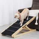 Dog Ramp Folding Pet Ramp for Bed Suitable for Small & Large Old Dogs & Cats - 41.33" Long Portable Paw Ramp High Traction Dog Ramps for Car, SUV, Couch, Sofa - 6 Adjustable Height Rated 200LBS (L41.33" x W17.8" x H25.6")