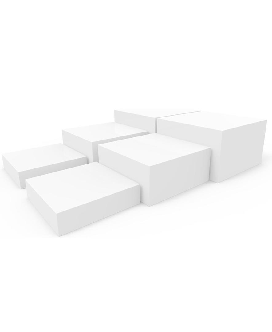 PecMuikee Buffet Risers, Food Risers for Buffet Table, Display Stand Shelf for Catering Dessert Collectibles Jewelry Figures Show, Acrylic Cube Display Nesting Risers with Hollow Bottoms 6PCS 8"9"10"