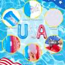 6 Pcs 20" Inflatable 4th of July Pool Floats, Patriotic USA Pool Floats Decoration, Red White and Blue Floating Star Letter for 250 Years Memorial Day, Swim Toy for Independence Day Summer Beach Party