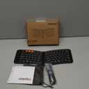 MEETION Ergonomic Foldable Bluetooth Keyboard, Split Compact Portable Keyboard for Business Travel, Ultra-Thin Folding Rechargeable Wireless Keyboards for iOS Android Windows Mac Tablet PC Smartphone (Black)