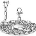 CORDUN 3/16" 1/4" 5/16" Boat Anchor Chain 316 Stainless Steel with 2 Pcs Anti-Off Bow Shackles Marine Grade Anchor Lead Chains Kit for Boats, Pontoon, Sailboat, Deck Boat Accessories