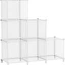 AWTATOS Cube Storage Organizer, Closet Organizers and Storage, 6 Cube Shelves Bookshelf, DIY Stackable Plastic Clothes Organizer Shelving for Bedroom, Home, Transparent Twill