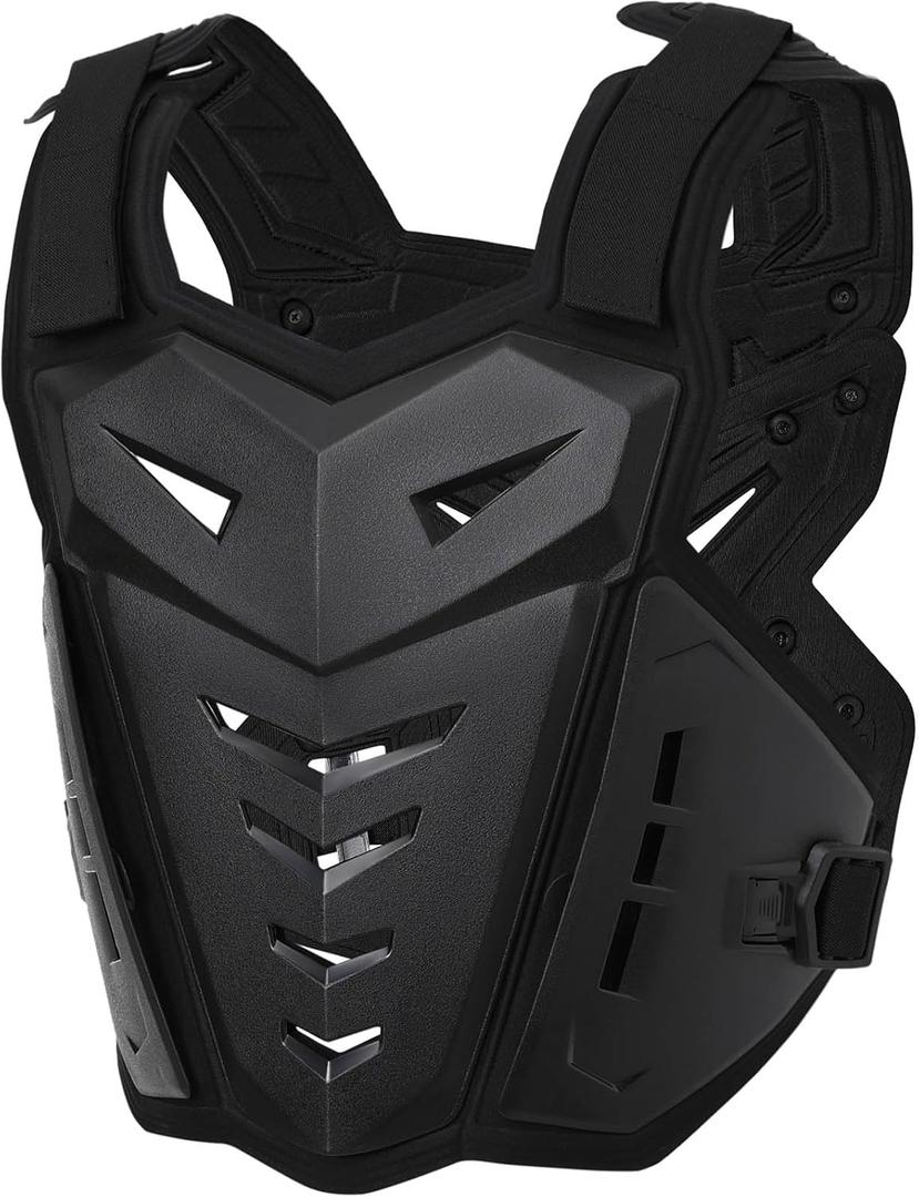 Light Upgrade Chest Armor Motorcycle Armor Body Guard Vest, Dirtbike Riding Off-Road Racing Cycling Skiing Motocross Adult Kids Protector Shirt Jackets for Street Bike, Mens Back Protection