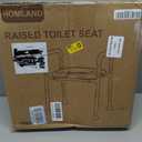 HOMLAND Raised Toilet Seat with Handles, Toilet Seat Riser for Seniors with Adjustable Height & Width, 400lb Handicap Elevated Toilet Seat for Elderly, Pregnant, Fit Any Toilet