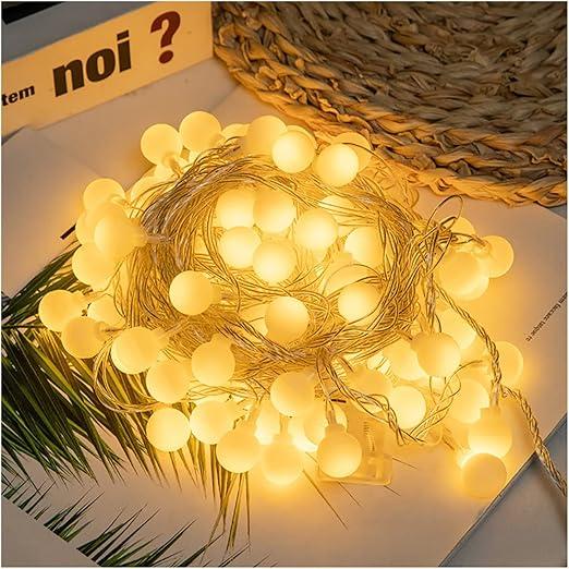 LED Outdoor Camping Lights, Battery/USB Powered, Decorative Ball Lights for Canopy TentWarm Light 5m 20USB Model With Decoration