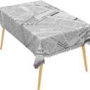 54x54 Inch Vintage Newspaper Linen Tablecloth Rectangle Old Historic Newspaper Durable Tablecloths Farmhouse Thickened Washable Table Cover for Kitchen Home Dining Caf Party Outdoor