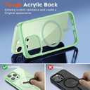 SUPFINE Magnetic for iPhone 13 Pro case, [Compatible with MagSafe][Clear Hard Back with Soft TPU Bumper][12FT Military Grade Drop Protection] Shockproof Phone Case,Clear ice Green