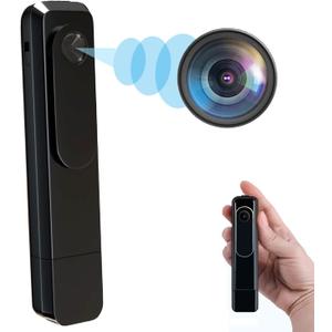 Hidden Camera Mini Body Camera HD 1080P Portable Cop Pocket Cam with Video Recorder Nanny Camera for Home Security, No WiFi Needed Indoor/Outdoor Security Guard Surveillance Camera Equipment