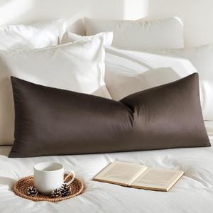 Artscope Luxury Velvet Lumbar Pillow Cover Super Soft Decorative Rectangle Pillowcases Soft Solid Cushion Cases for Couch Sofa Bedroom Car Decor 14x36 Inch Chocolate Brown