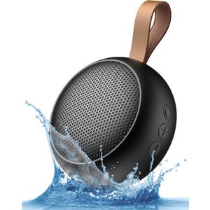 IPX7 Waterproof Bluetooth Speaker, 10W Loud Sound Portable Wireless Speaker with Bluetooth 5.3, TF Card, Built-in Mic, 12H Playtime for Shower Beach Camping Hiking Pool, Black