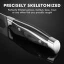 TRUSCEND Boning Knife with Protective Sheath, Razor Sharp Stainless Steel Chef Knives for Boning Filleting Trimming Skinning, Kitchen Cutlery with Ergonomic Anti-slip Handle (A-Black-7")