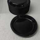 WELLIFE Black Plastic Plates 9 Inch -150 Count for Party, Plastic Disposable Dinner Plates for Easter Picnic BBQ (9Inch150 Guests)