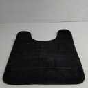 Yimobra Memory Foam Toilet Bath Mat U-Shaped, Soft and Comfortable, Super Water Absorption, Non-Slip, Thick, Machine Wash and Easier to Dry for Bathroom Commode Contour Rug, 24 X 20 Inches, Black