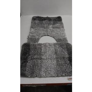 Arotive Microfiber Bathroom Rugs and Toilet Rugs U-Shaped, Bath Rug Size 24x16 and Toilet Rugs Size 20x20 in Grey, 2 Item Bundle
