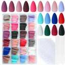 LoveOurHome 576pc Almond Press on Nails Medium Fake Nails Short Stiletto Acrylic Nails Press ons Nail Almond False Nail Tips Full Cover Matte Colored Artificial Fingernails 24 Color for Women Girls
