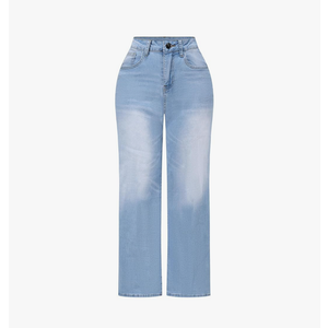 THUNDER STAR Womens High Waisted Wide Leg Jeans Stretchy Distressed Denim Pants XL