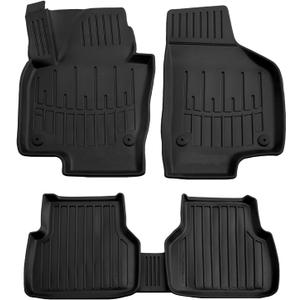 3D Floor Mats for 2009-2017 Volkswagen Tiguan Heavy Duty, Custom Fit, All Weather Liner Front & 2nd Row Full Set Rubber, Black