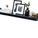 WELLAND 60 inch Black Mission Floating Shelves for Wall, Bathroom Wall Mount Shelves, Wood Modern Display Shelves, Book Shelves,for Bedroom,Living Room and Kitchen (59 7/8" x 9 1/4" x 2")