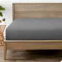 Bare Home Fitted Bottom Sheet California King Size - Premium 1800 Microfiber - Ultra-Soft Hotel Luxury - Deep Pocket - Durable and Long Lasting (California King, Grey)