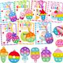 Valentines Cards for Kids Classroom, 36 Pack Valentines Gifts for Kids School with Pop Fidget Keychains, Toddler School Valentines Gifts Exchange , Ideal Valentines Party Favors Supply for Boys Girls