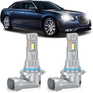 SMUCGUD Fit For Chrysler 200 300 2011 2012 2013 2014 2015 High Low Beam Light Bulbs, 1:1 Real Size, 6000K Cool White Lights, 20000LM 800% Brightnes, Plug n Play, Pack of 2