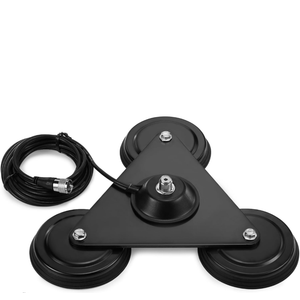 Radioddity M916 Heavy Duty Antenna Magnet Mount SO-239 Connection with CB/VHF/UHF/HF Support, and 4M/157’’ RG-58AU Coaxial Cable, for Ham Radio CB Transceiver, PL-259 Plug