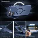 Innaght Magnetic for iPhone 16 Pro Max Case with Stand,Compatible with MagSafe,Rugged,Heavy Duty,Protective case Kickstand,[Built-in Invisible Stand],Blue