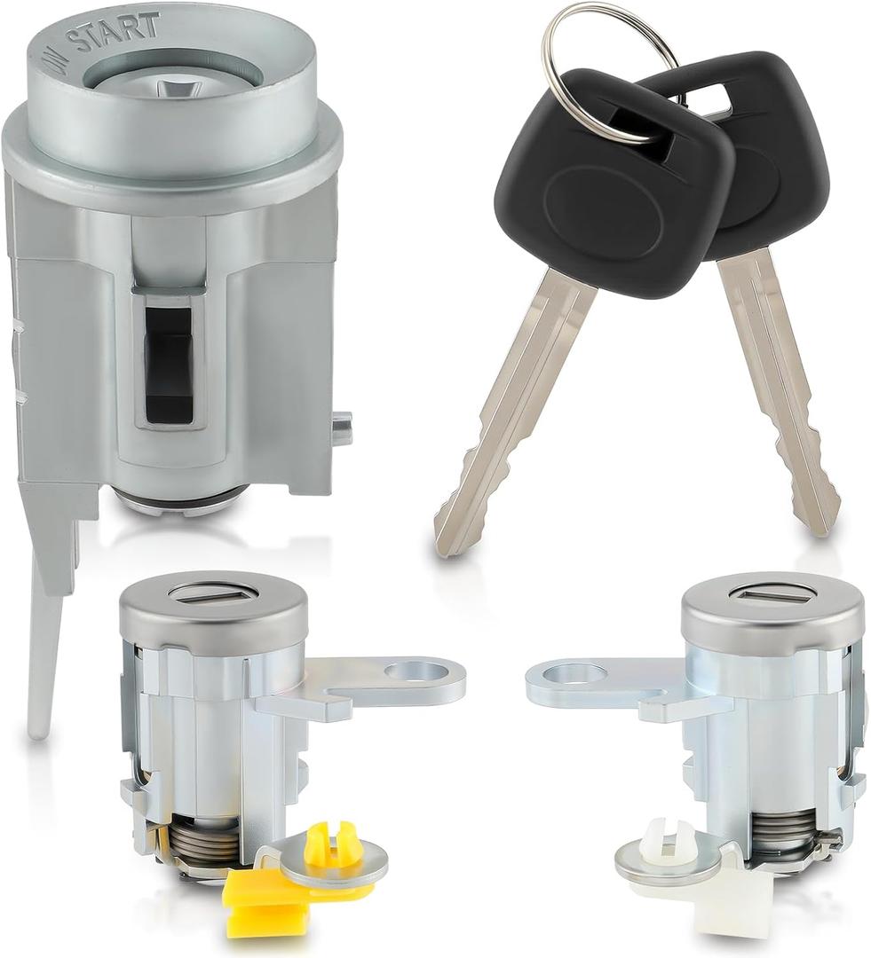 Ignition Switch and Door Lock Cylinder with 2 Keys Compatible with Toyota Tacoma 1995-2004, Replace 69052-35070, 69051-35070, DL108R, 69057-35070, 69005-35840, 69005-35850, 69052-04020