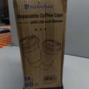ESSENTIAL 16 oz Heavy Duty Coffee Cups with Lids, Sleeves & Labels80 Pack Disposable Paper To Go Cups, for Hot/Cold Beverage, Offices, Homes, Party