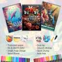 3Pcs Adult Coloring Book for Women Relaxation, 36 Colors Markers with Spiral Bound Adult Coloring Book for Women, 36 Dual Tip Colors Markers, Anxiety Relief Mindfulness Gifts(Ocean & Bird & Butterfly)