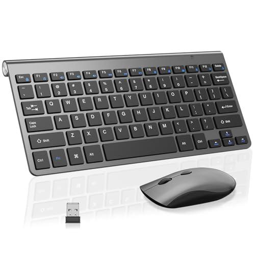 2.4G Wireless Keyboard and Mouse Compact Keyboard Mini Portable Silent Mouse, Suitable for Laptops Mac PC Travel Keyboard and Mouse : Electronics