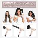 TOME Dual Voltage Travel Hair Dryer, Foldable Blow Dryer, DC Motor, 1200W Fast Drying, Cool Shot, 3 Heat 3 Speed, Nozzle, Diffuser, Air-Powered Wrap Wands, 120–240V Universal Adapter Red (Pink)