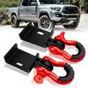 Front Demon Tow Hook Bracket, Front Tow Hooks Mounting Bracket with 3/4" Shackles Fit for Toyota Tacoma 2009-2023