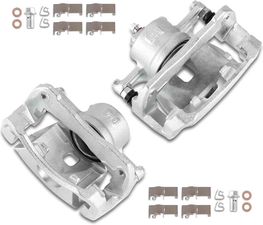 Front Brake Caliper Kit Right + Left Assembly w/Bracket 19B3129 19B3128 Compatible for Toyota Avalon Camry ES350 2007-2018 (Set of 2)
