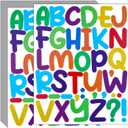 Bemeol 912 Pieces Letter Stickers 24 Sheets 2 Inch Alphabet Letter Stickers Self Adhesive Sticker Letters for Bulletin Board Classroom Mailbox Door Home Decor(Colorful)